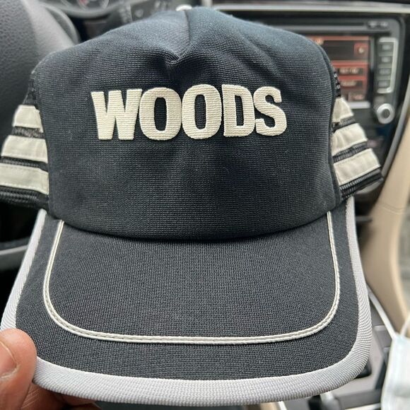 OLD VINTAGE HAT SNAP BACK TRUCKER FARMER USA THREE STRIPEs. MADE IN THE USA